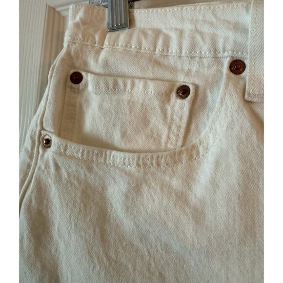 Levi's Premium 501 High Rise Original Cutoff Shorts Off White Size 30 - Picture 7 of 15